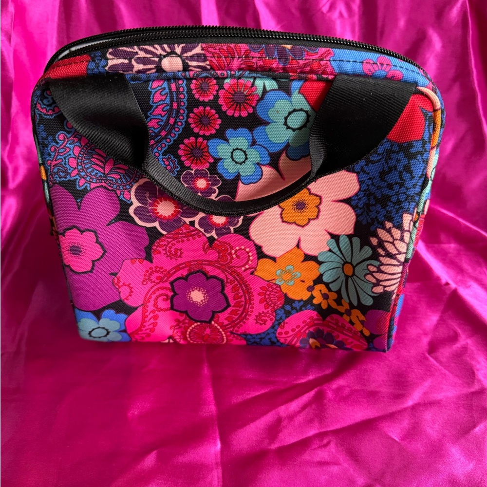 Vera Bradley Pink and Blue Cosmetic Bags with Floral Patterns - Picture 8 of 10